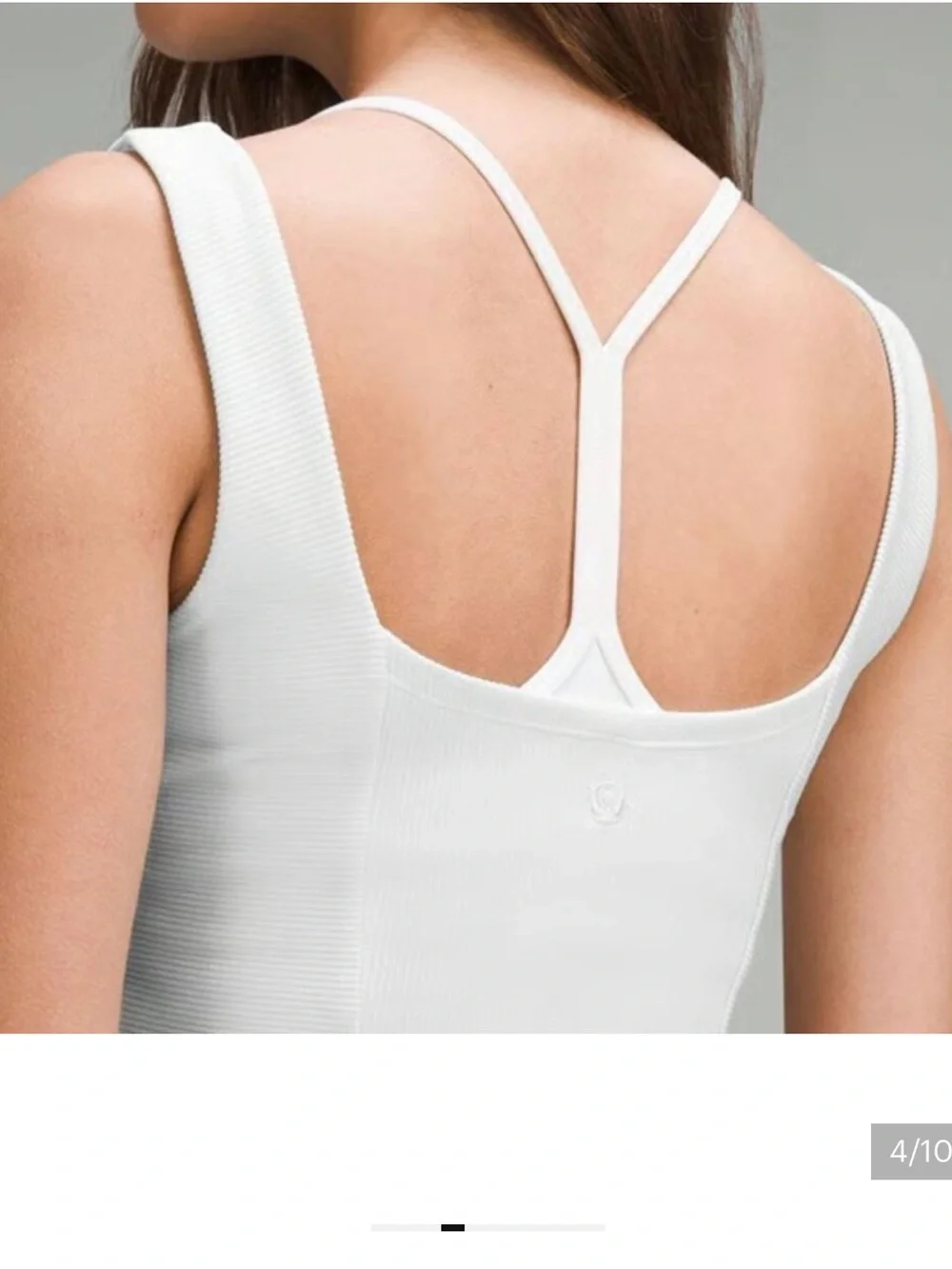 Lululemon Ribbed Softstreme Sweetheart Tank Top White Light Vapor S 8881